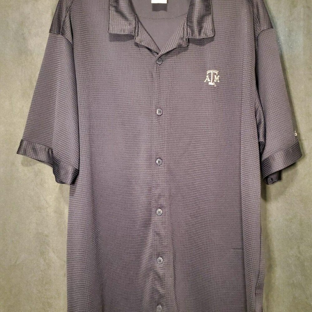 Adidas Men's Short Sleeve Button Down Shirt Texas
